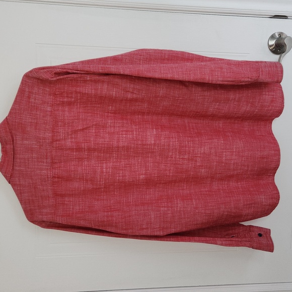 Joe Browns red cotton gauze button down shirt, size large - Picture 3 of 9